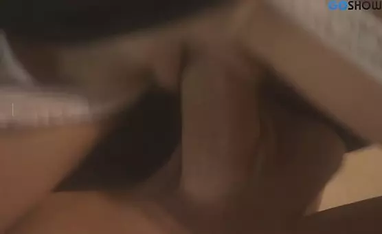 Longhaired guy pleasures her pussy and clit
